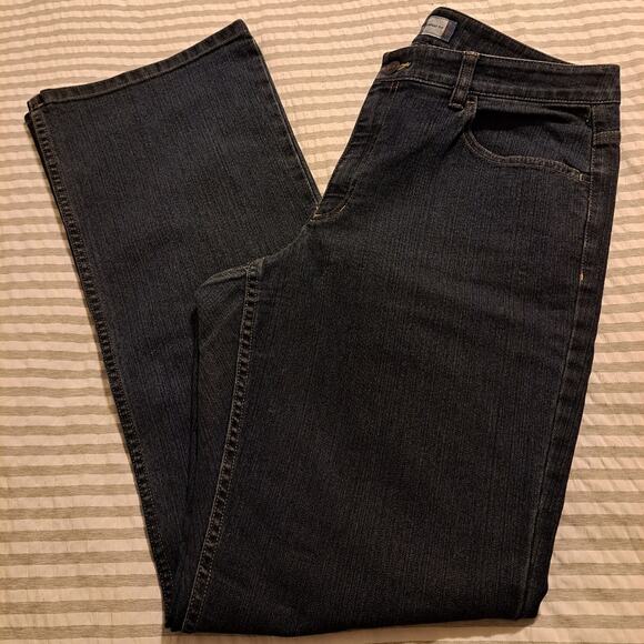 Liz Claiborne Bootcut Jeans Womens Size 34x32 dark wash stretch mid rise dressy - Picture 1 of 5